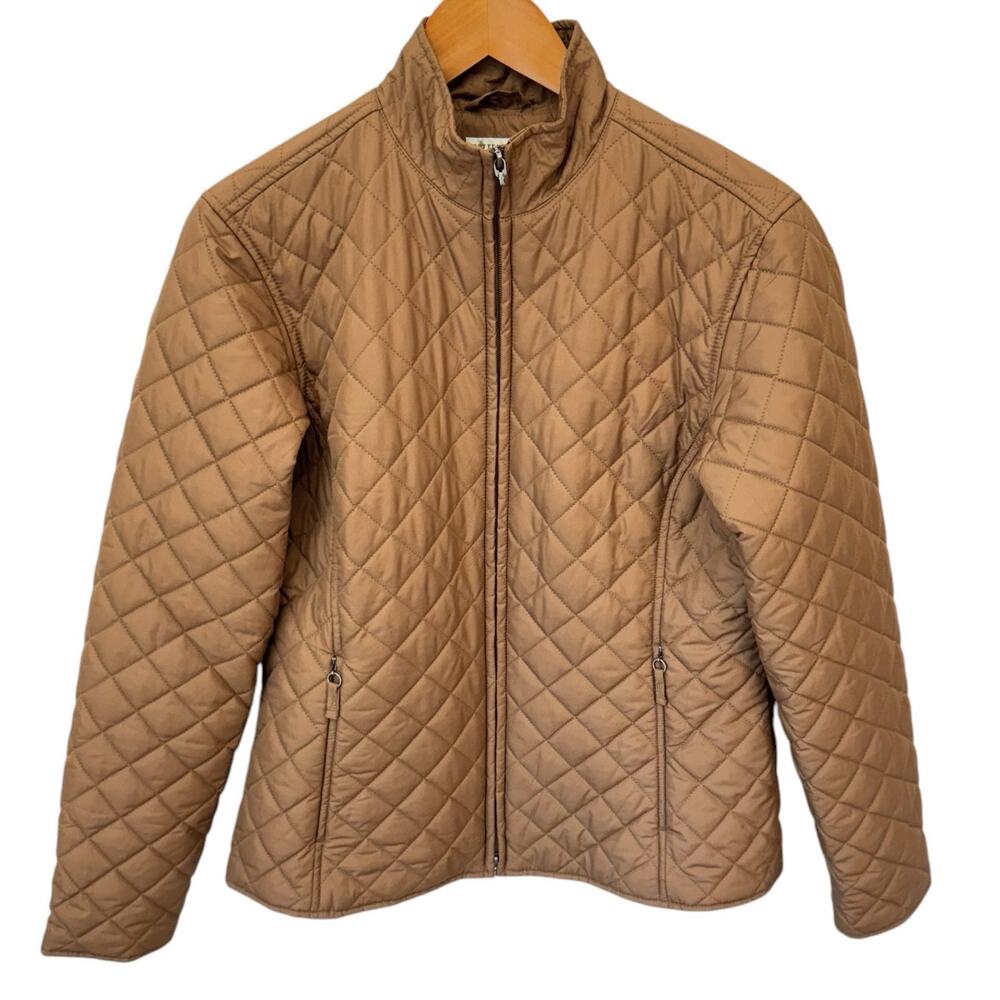 CUTTER & BUCK Tan Lightweight Quilted Jacket Womens Large Neutral Minimalist